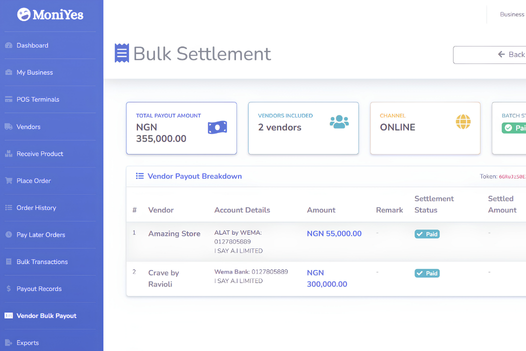 Automated Nigerian Retail Settlements